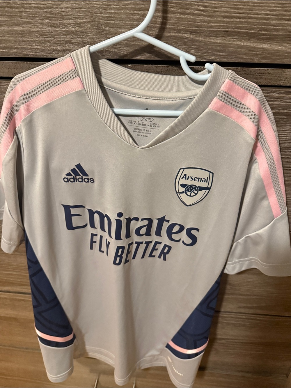 Adidas Arsenal Kids' grey and  Pink Football Jersey